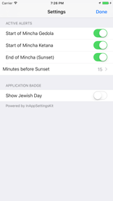 Mincha Alerts Prayer Reminders screenshot