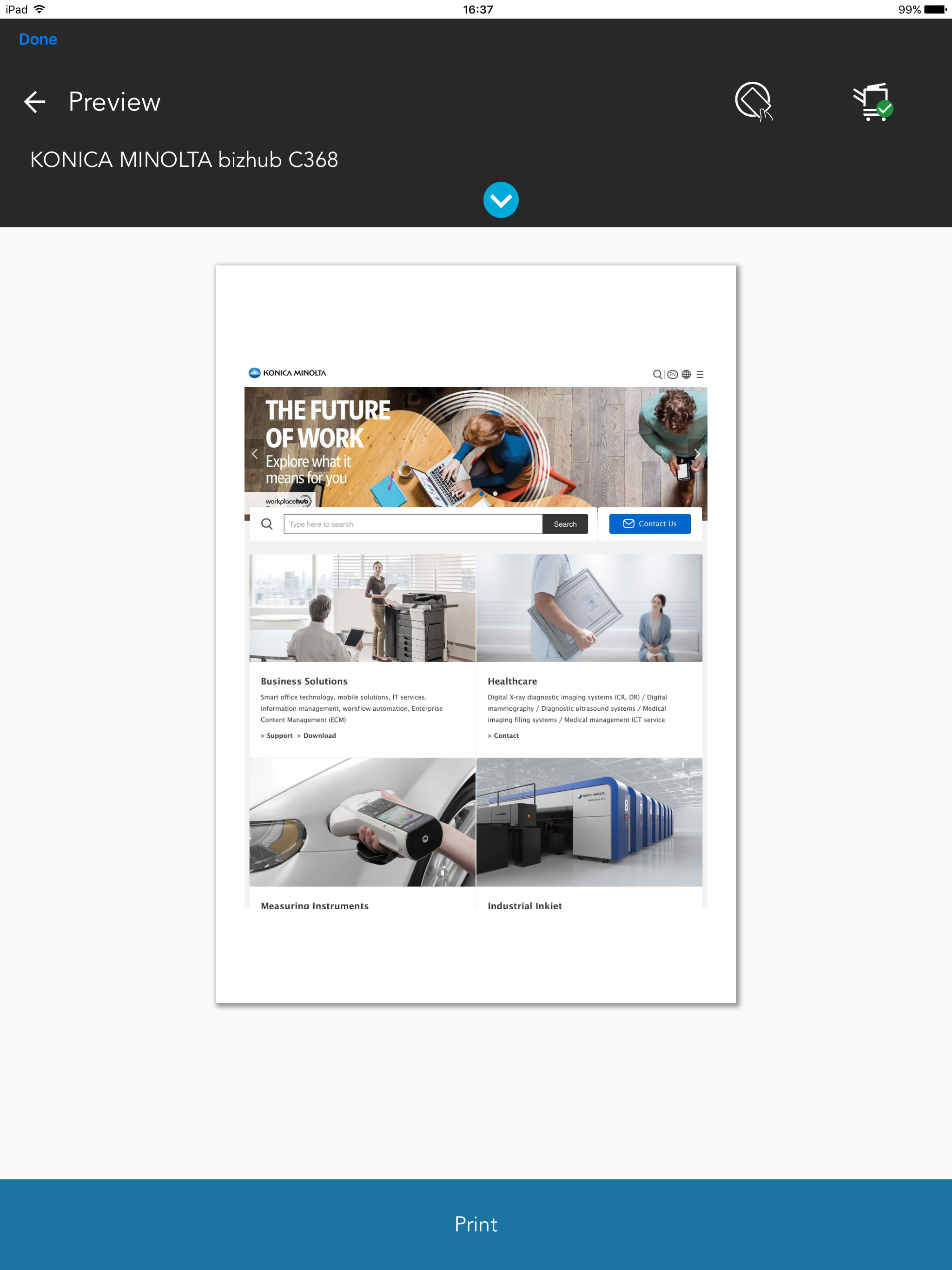 Konica Minolta Mobile Print screenshot 8