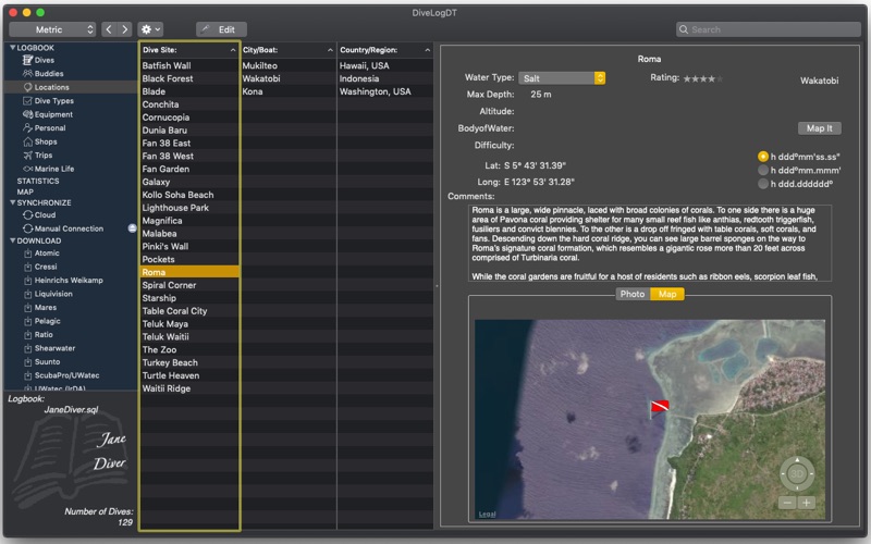 DiveLogDT Screenshot