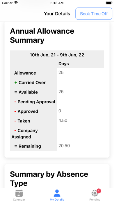 VacationTracker.com Screenshot