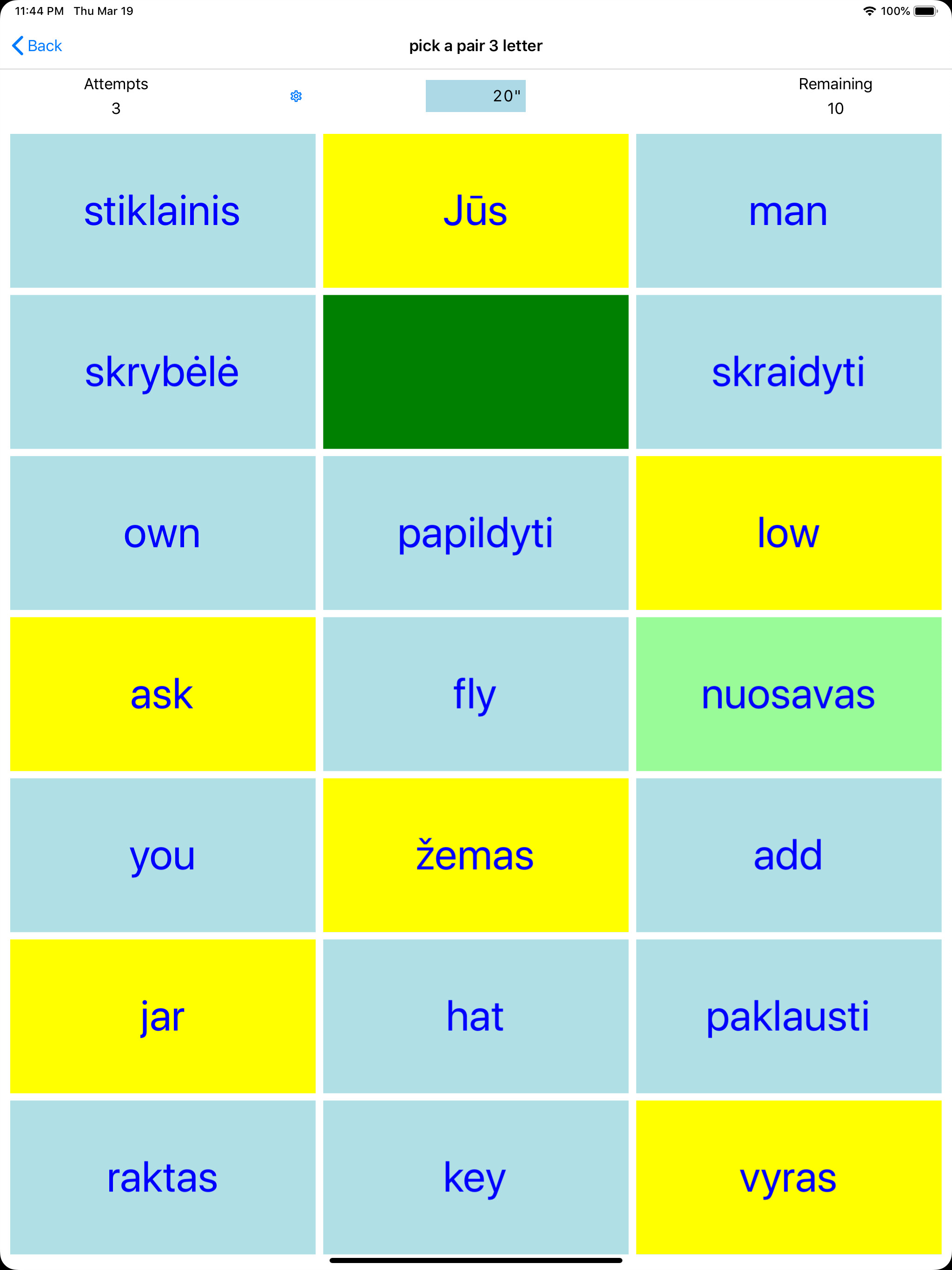 PickAPair Lithuanian - English