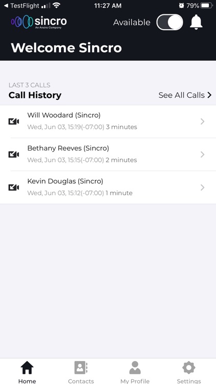 Sincro Video Calling