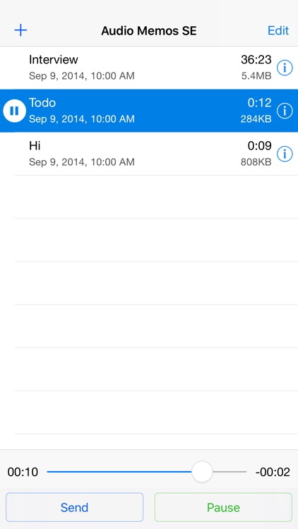 Audio Memos SE: Record Voice