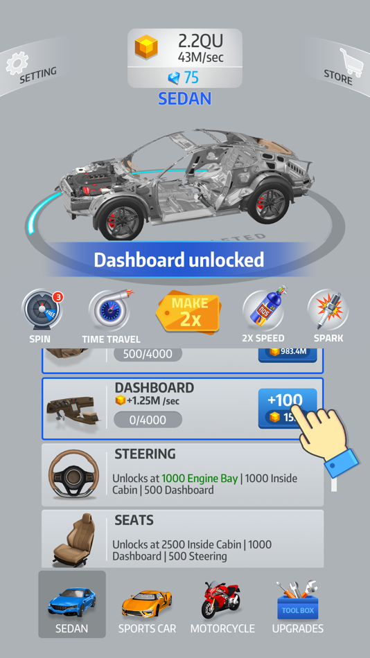 #1. Idle Car ! (iOS) By: Lion Studios
