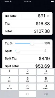 tip calculator % gold iphone screenshot 1