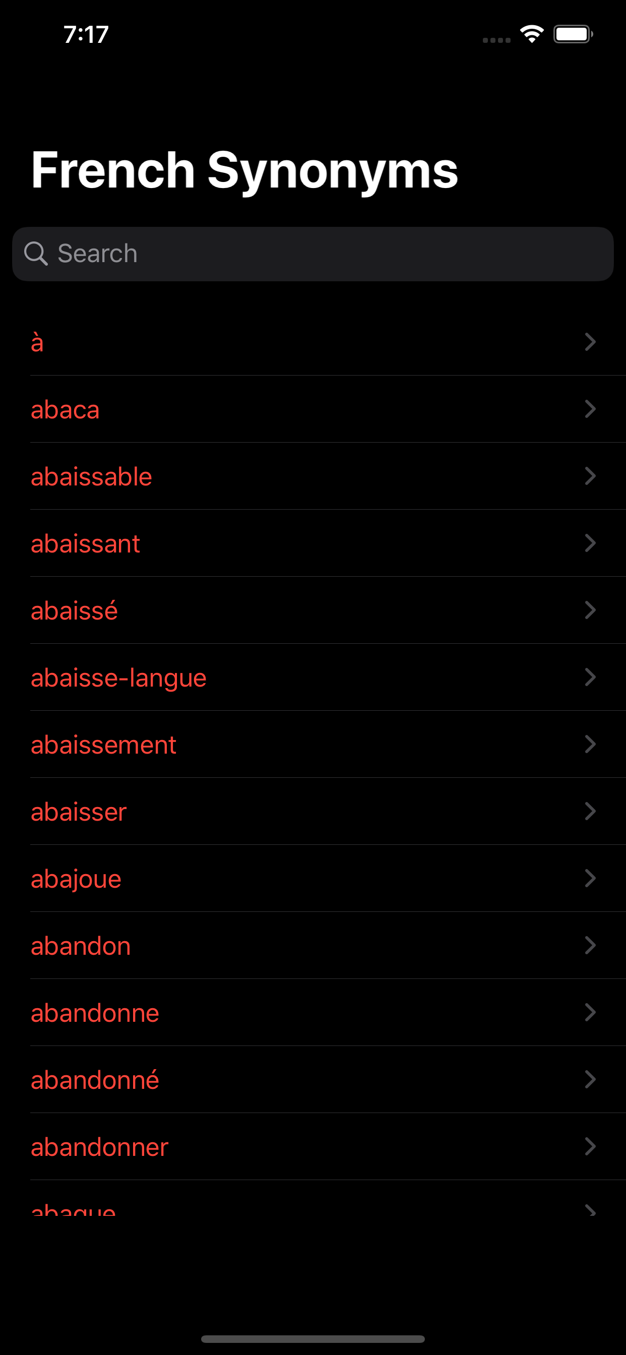 French Synonyms Dictionary