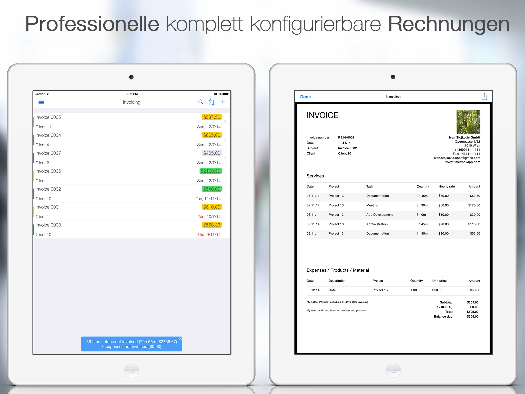 TimeTrack for Freelancers screenshot 3