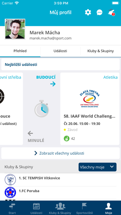 Sportuj v Ostravě: Týmy, Akce Screenshot