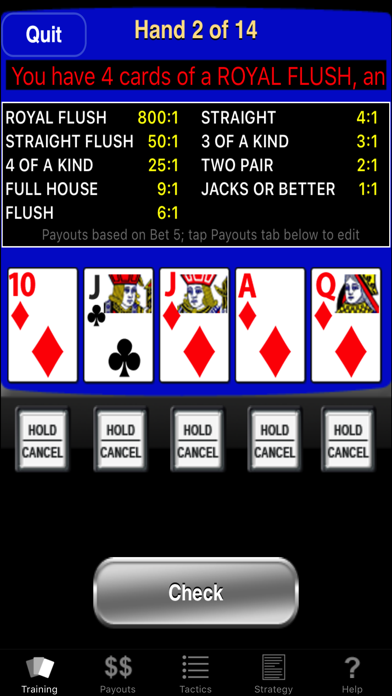 Video Poker Trainer Screenshot