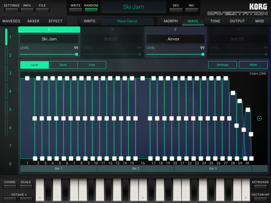 KORG iWAVESTATION iPad app afbeelding 4