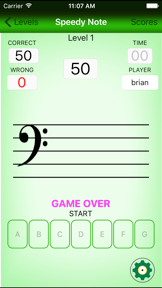 Speedy Note: Bass Clef screenshot