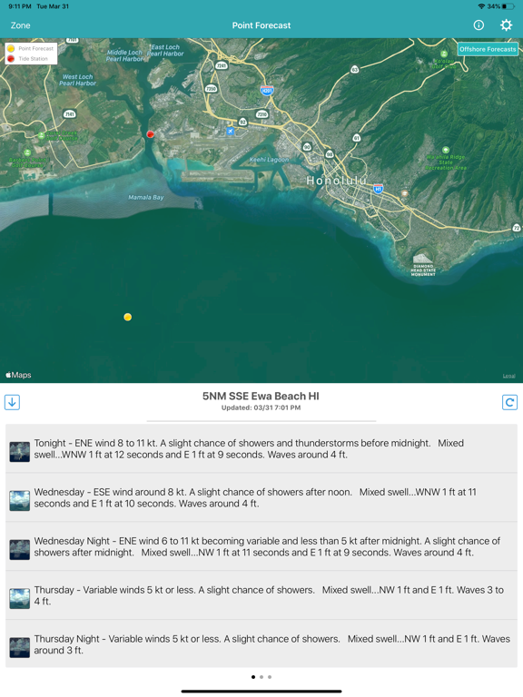NOAA Marine Forecast & Weather iPad screenshot 1 - Weather app