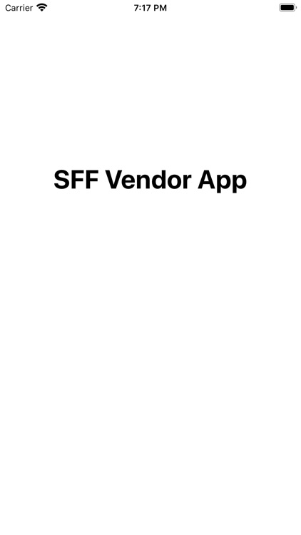 SFF Vendor App