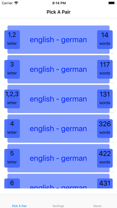 PickAPair German - English Screenshot