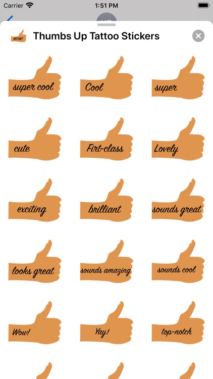 Thumbs Up Tattoo Stickers screenshot-4