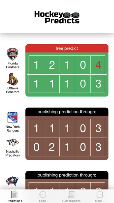 HockeyPredicts Screenshot