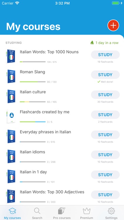 Learn Italian: Voc App Lessons