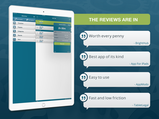 OfficeTime Time Keeper Pro iPad app afbeelding 5