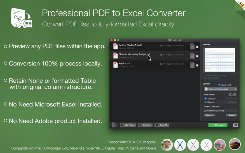 Screenshot #1 pour PDF to Excel by Flyingbee