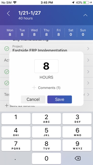 Screenshot #1 pour Dynamics 365 Project Timesheet