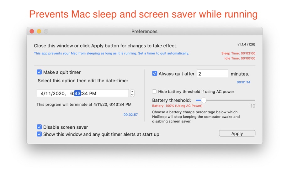 #1. NoSleep (macOS) Door: Limit Point Software