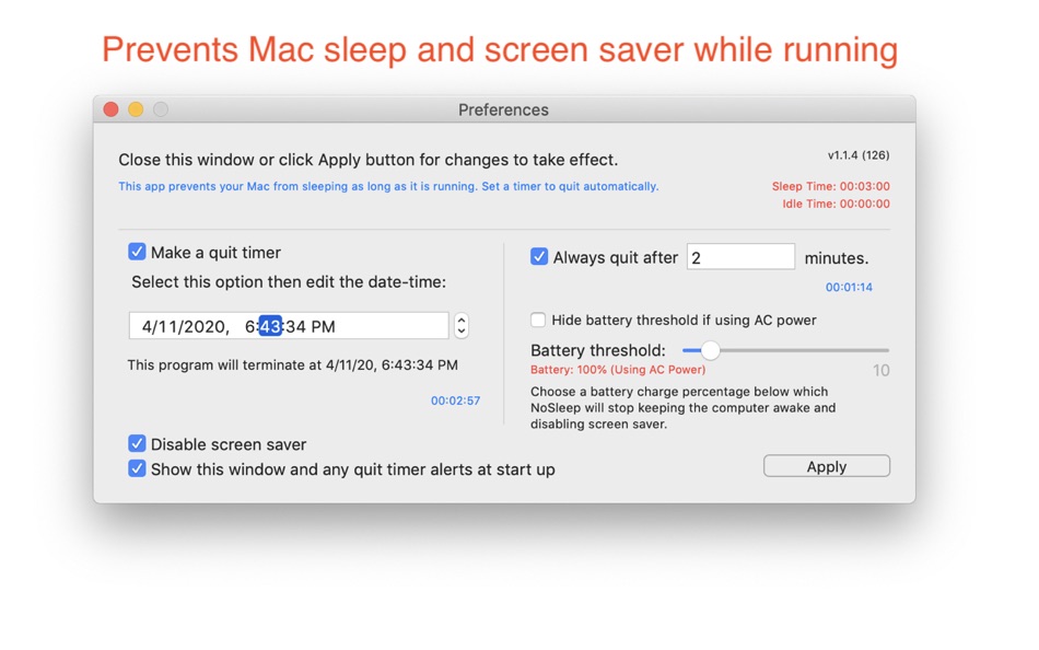 NoSleep - 1.1.8 - (macOS)