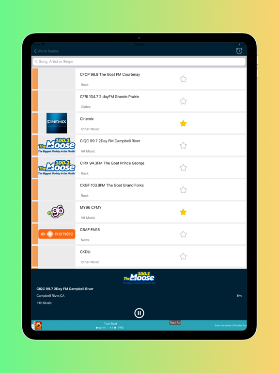Radio Online - FM Radio World iPad screenshot 4 - Music app