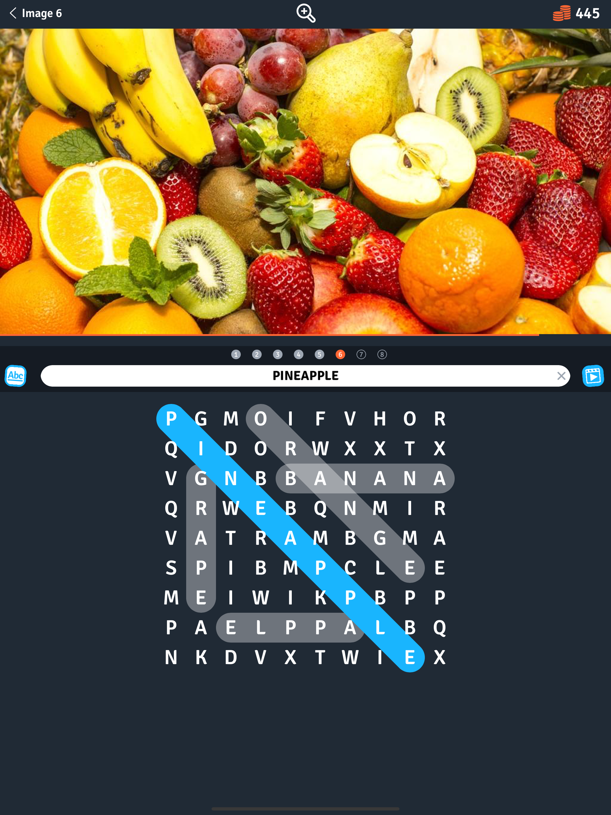 8 Words Search in a photo