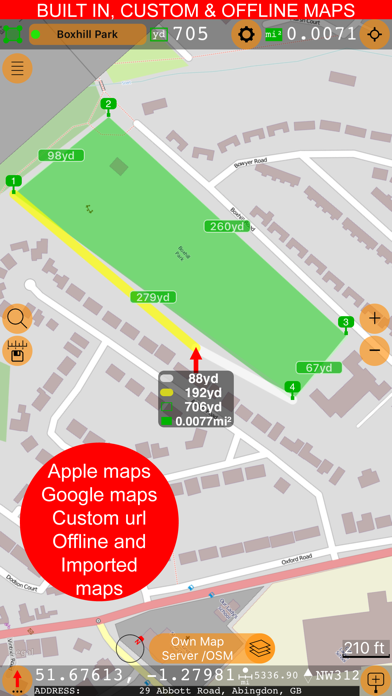 Planimeter 55. Measure on map. Screenshot