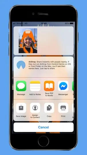 Captura de pantalla de Just Selfie en iPhone 2