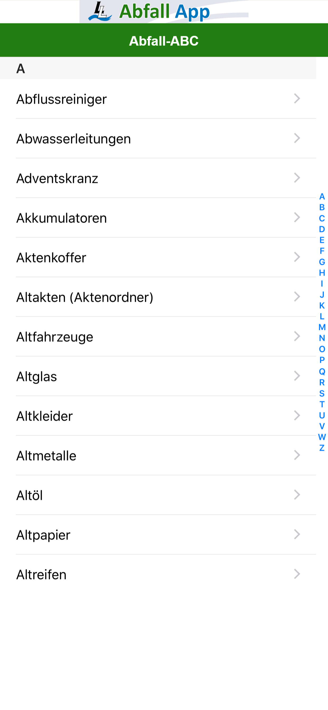 LL Abfall App