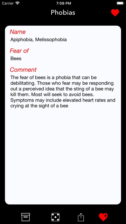 Phobias - dictionary of fears