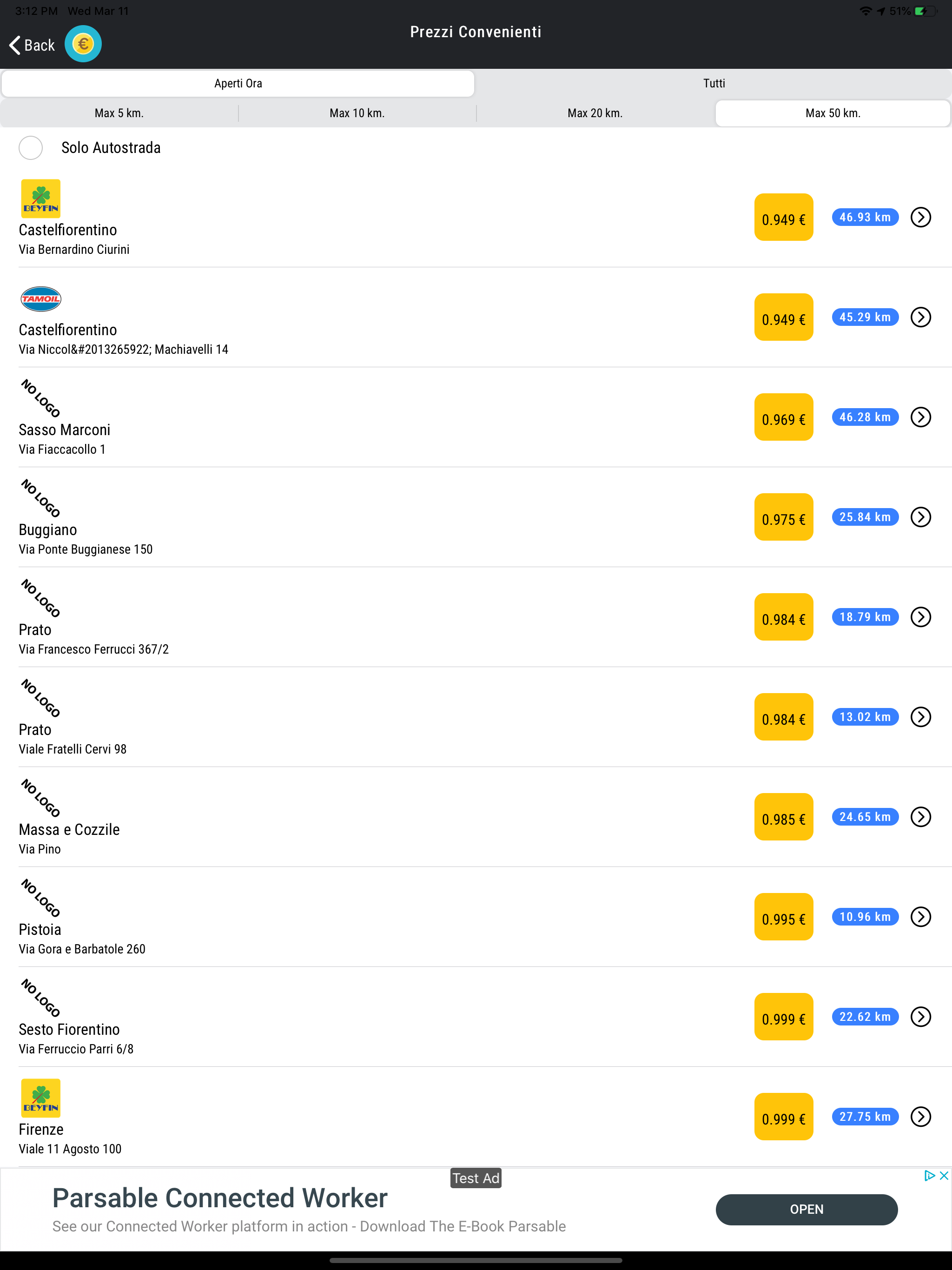 Cerca Distributori Metano
