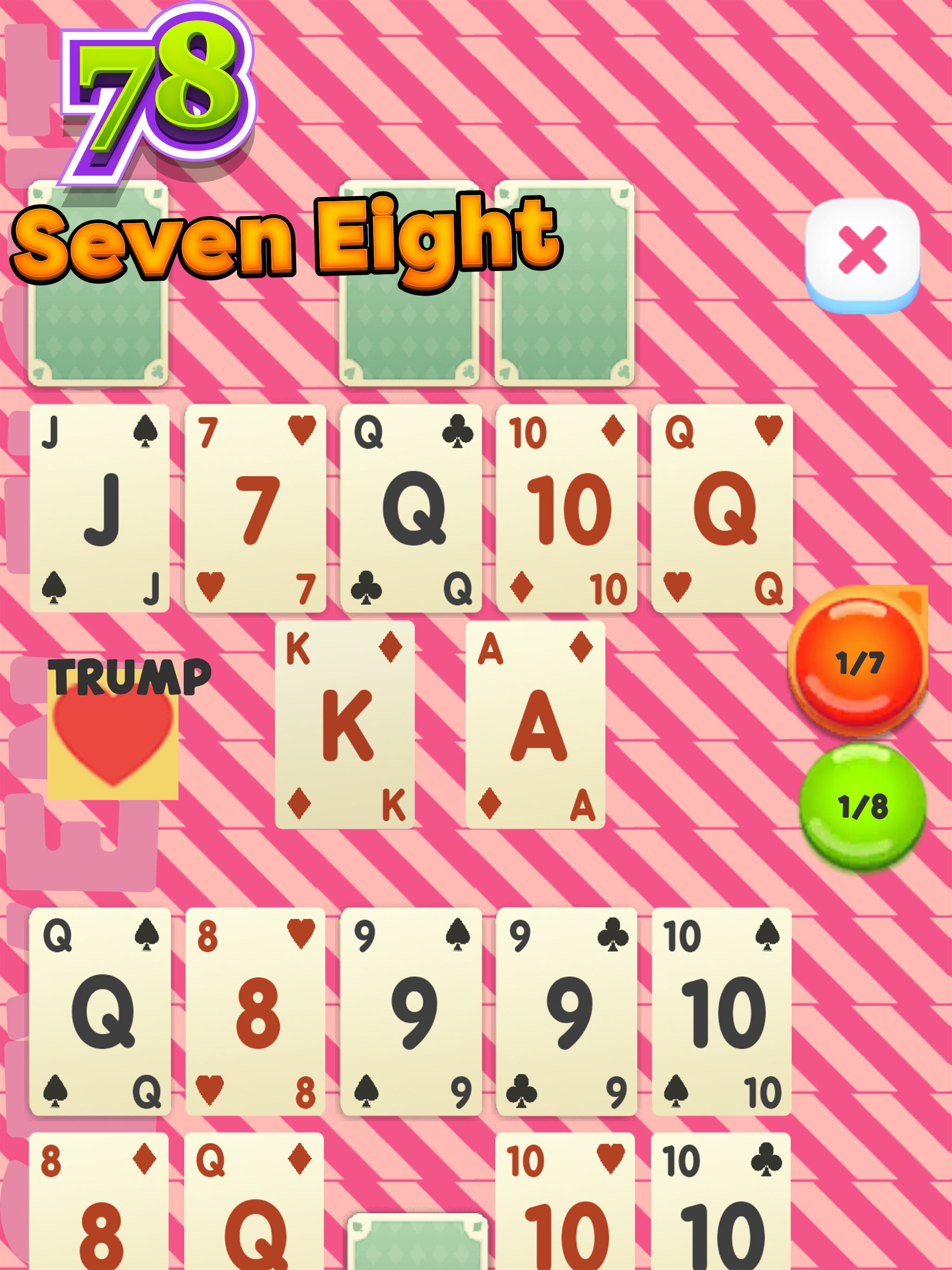 Seven Eight 78 Card Game