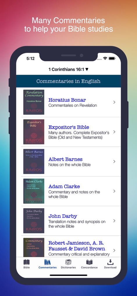 Bible KJV Strong's Concordance - La plateforme propose une vaste collection de commentaires tels que ceux d'Albert Barnes et Adam Clarke, enrichissant l'étude par des perspectives théologiques variées.