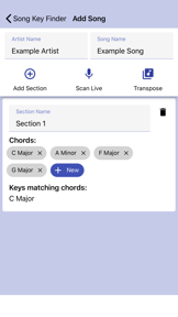Song Key Finder screenshot