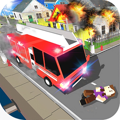 Blocky Fire Truck & Ambulance iOS App