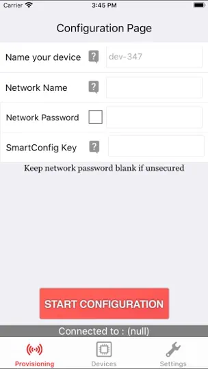 Screenshot von SimpleLink™ Wi-Fi® Starter Pro auf dem iPhone 3