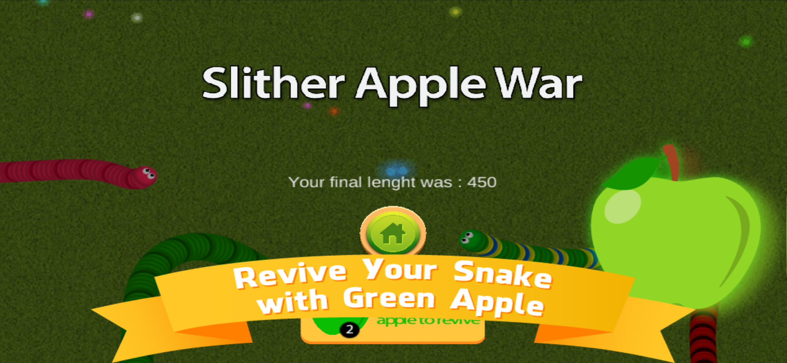 Snake Slither. Apple Eater War