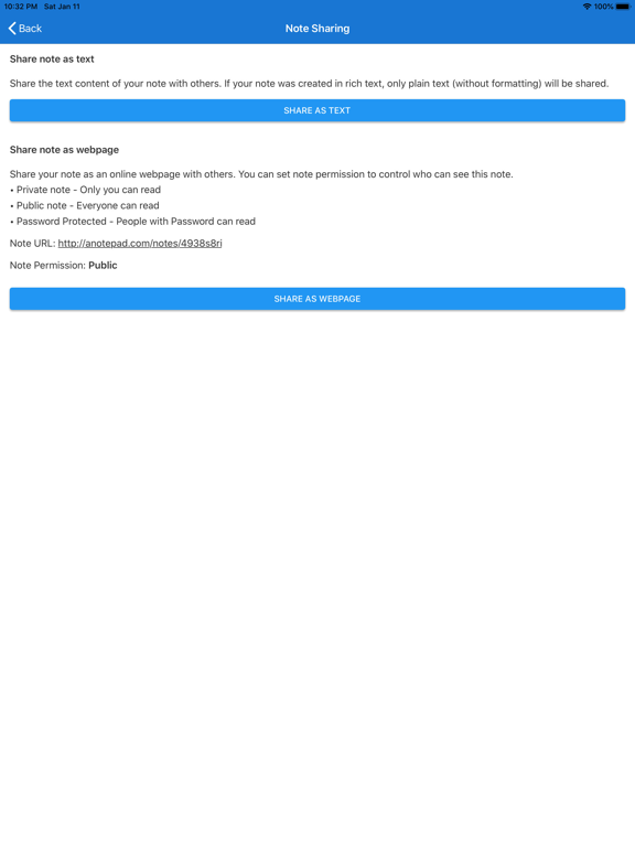 a Notepad - Take & Share Notes iPad screenshot 4 - Productivity app