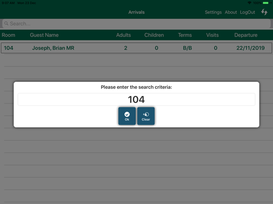 Theova Guest Registration iPad screenshot