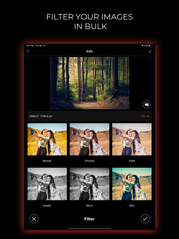 Bulk Image Editor iPad screenshot 4 - Photo & Video app