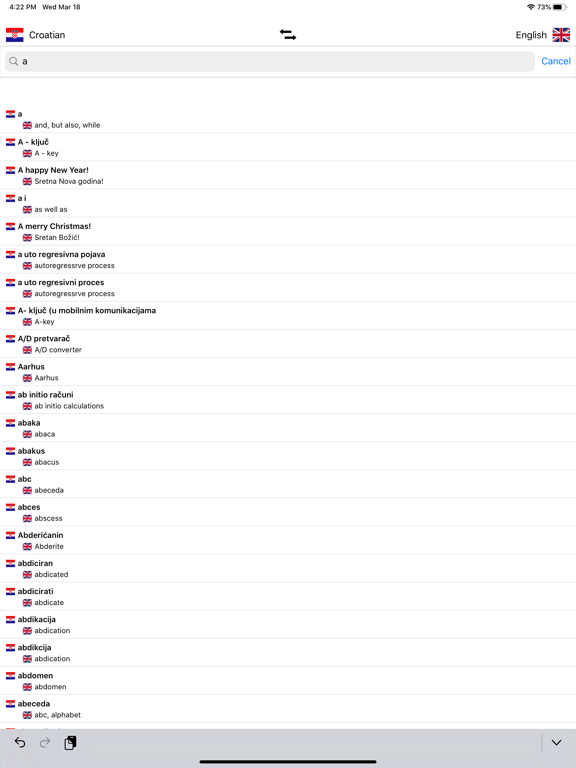 Croatian-English Dictionary iPad screenshot 4 - Reference app