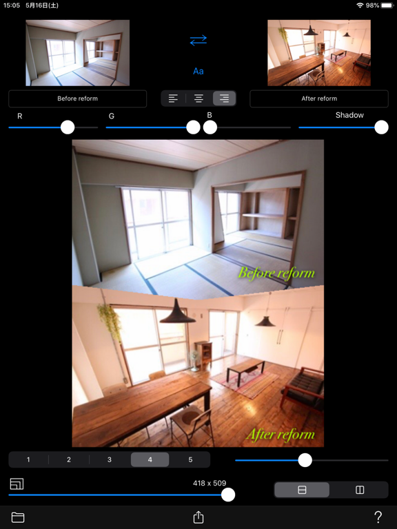 Before->After iPad screenshot