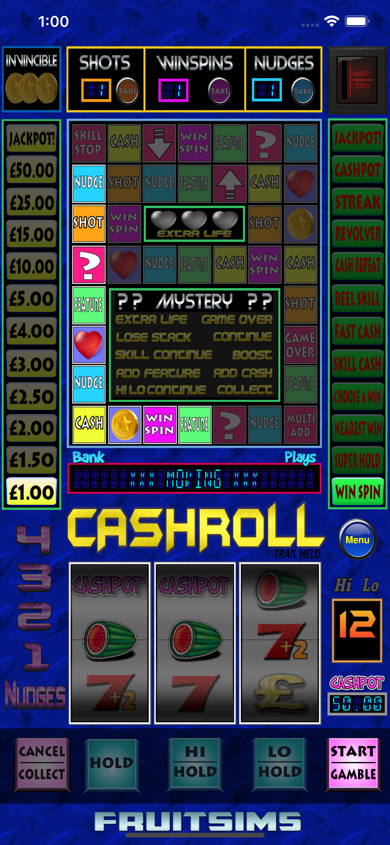 CashRoll Pub Fruit Machine