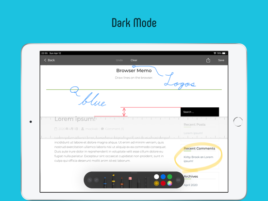 BrowserMemo iPad screenshot
