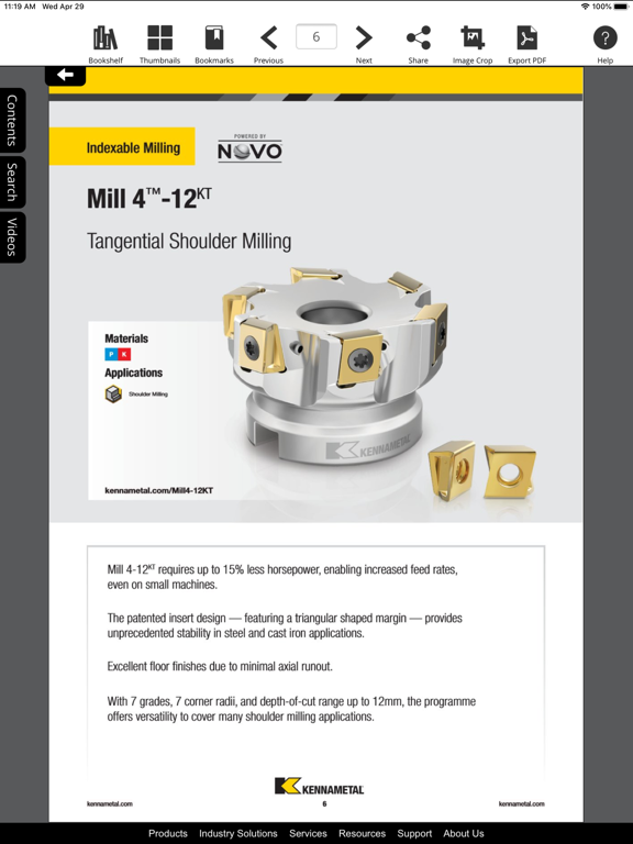 Kennametal Catalogs iPad screenshot 4 - Business app