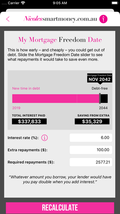 My Mortgage Freedom Date Screenshot