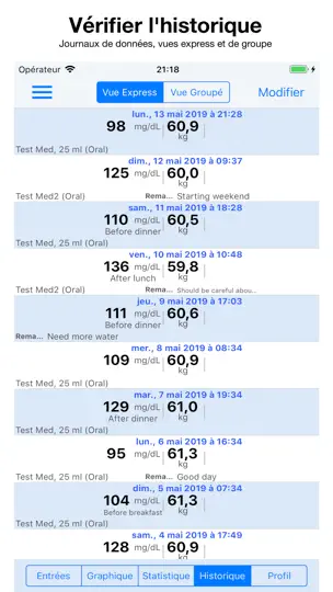 Capture d'écran de Glucose Moniteur sur iPhone 3