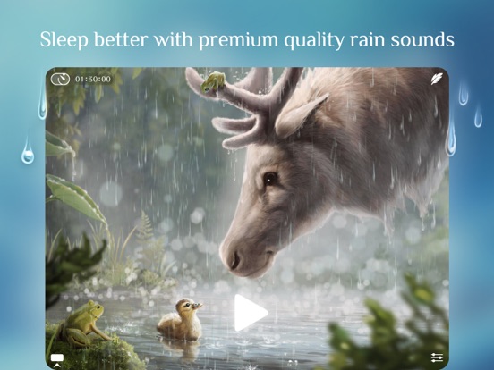 Rainy Sleep Rain Sounds HQ 3D iPad app afbeelding 1